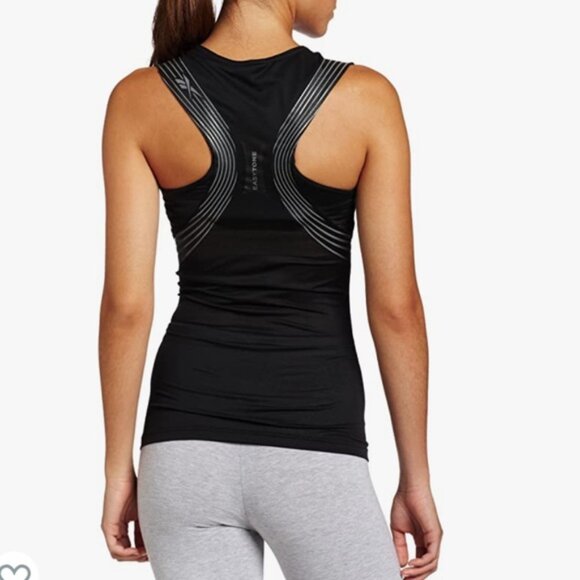 Reebok Easy Tone Fitness Workout Mesh Top Short Sleeve Stretch Spandex Sport S - Picture 16 of 16